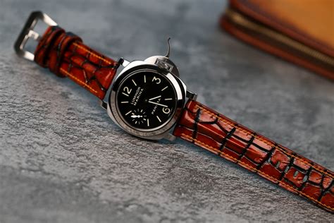 panerai antique brown alligator strap|Panerai Alligator Strap 24mm for sale .